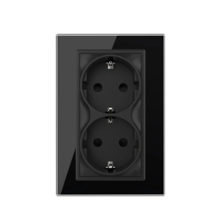 LIVOLO VL-2C7C1-12 Elektrická dvojzásuvka EU – čierna
